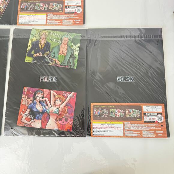Three‎ One Piece Ichiban Kuji Prize Visual Art Sheet Clear File Poster - Picture 10 of 12